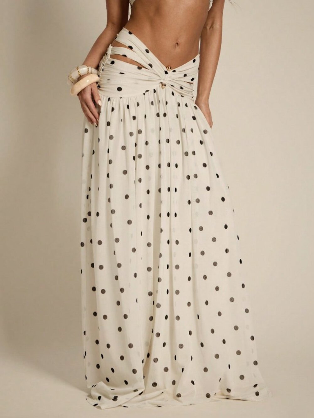 Polka Dot Women's Sexy Flowy Skirt - Picture 5 of 6